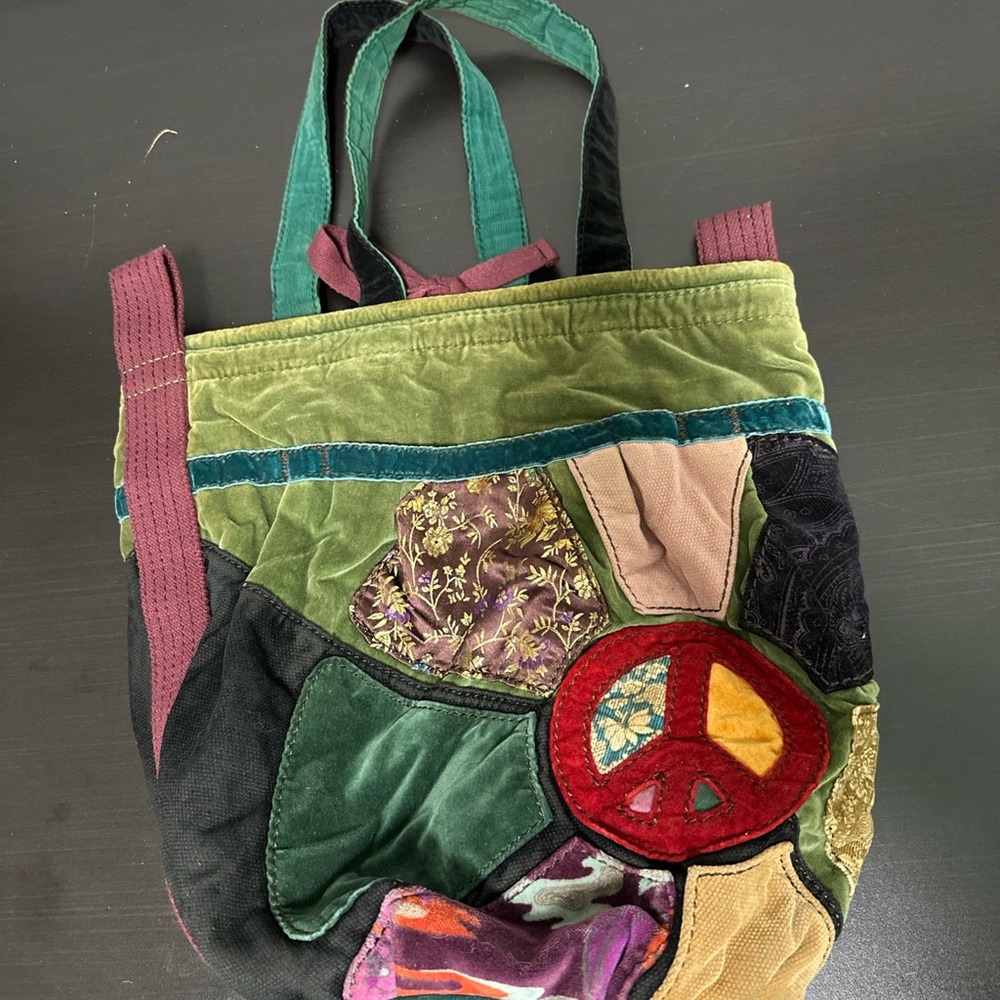 Vintage Multicolor Patchwork lucky brand hobo Tote Bag